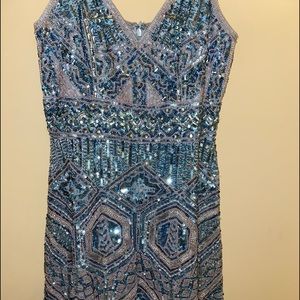 Light Blue Sherri Hill Homecoming Dress